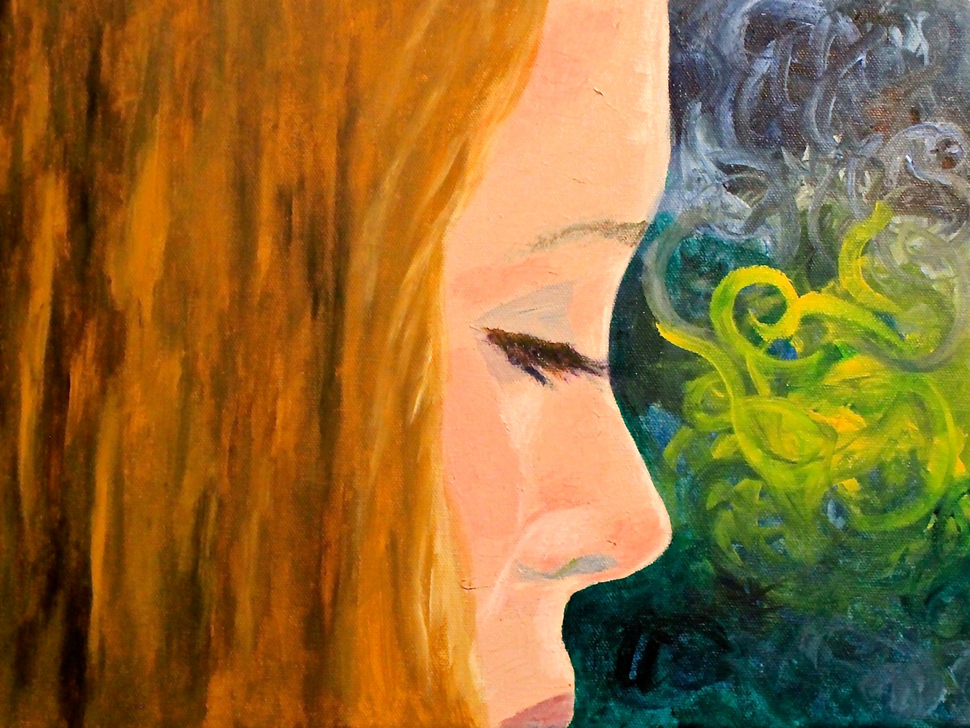 Katie Steinharter acrylic on canvas self-portrait