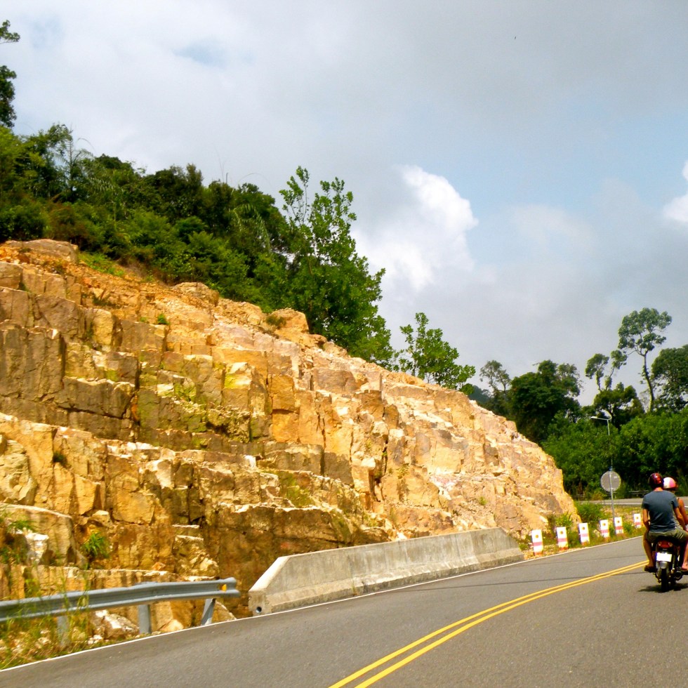 driving up bokor mountain cambodia