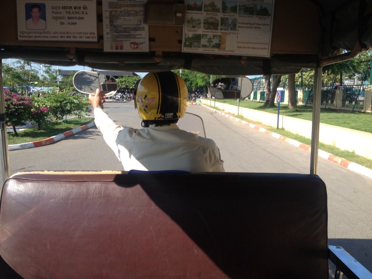 Cambodia Phnom Penh back seat of a tuk tuk ride