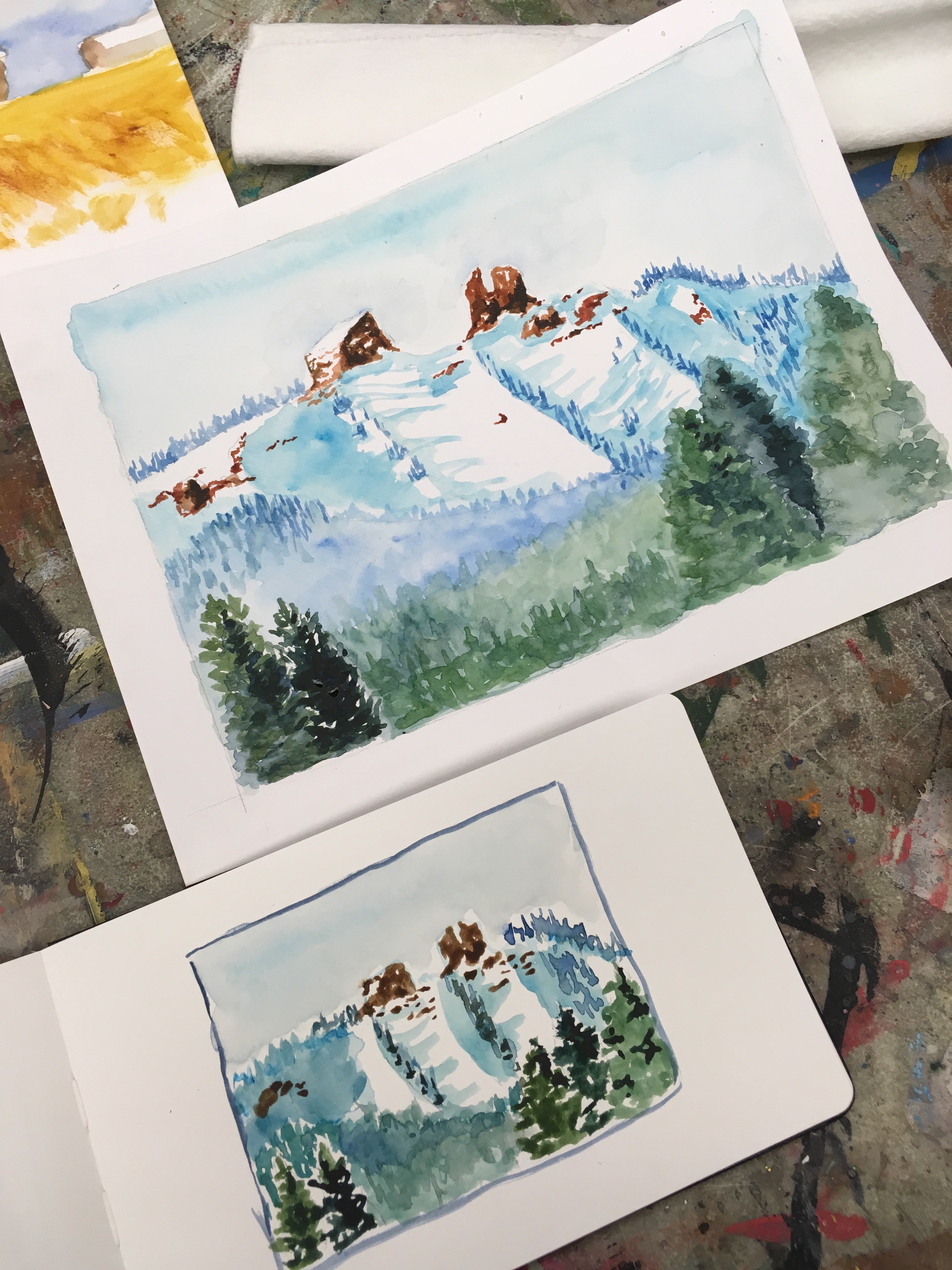 Rabbit Ears Pass, Steamboat, Colorado - watercolor